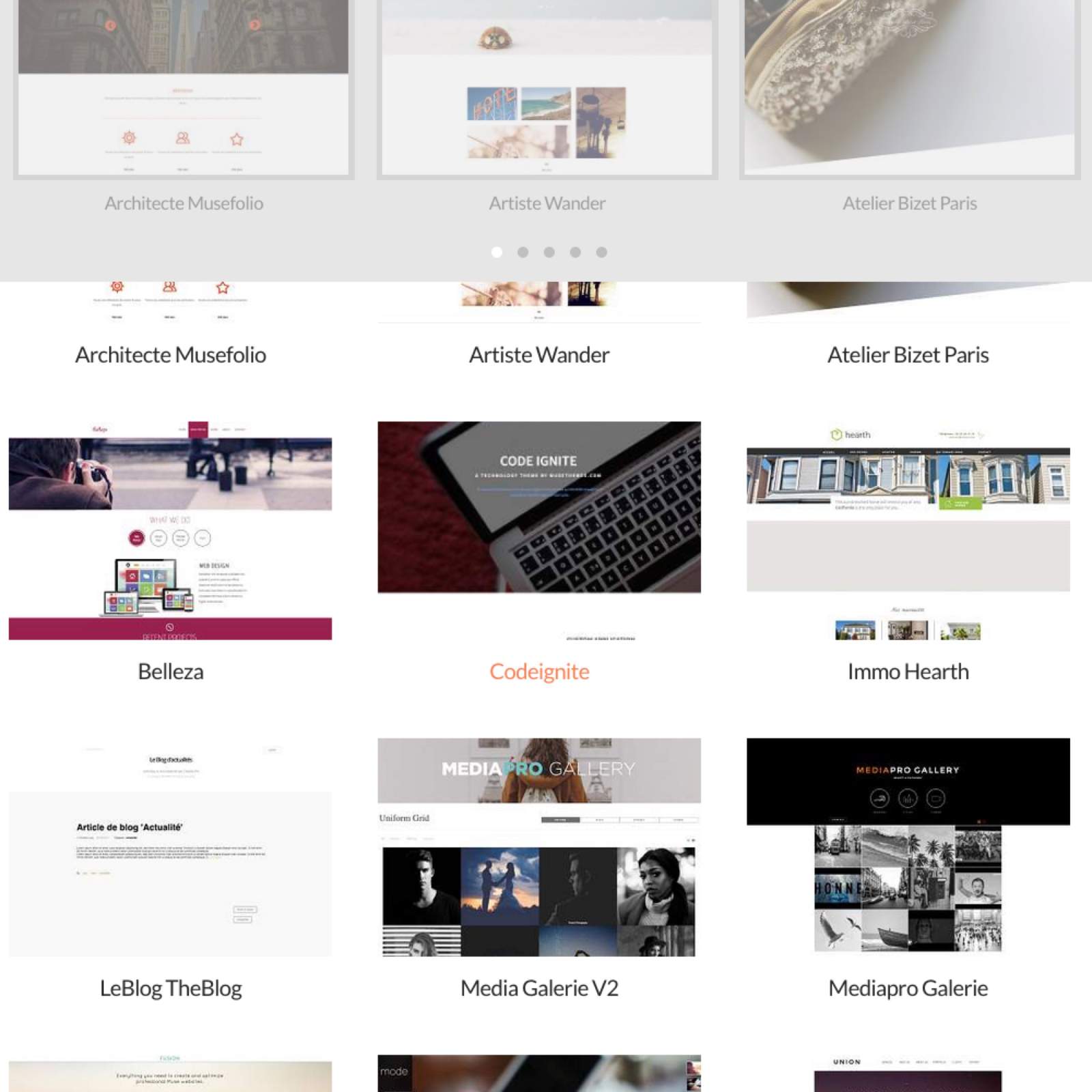 Sites clients "Vitrine"